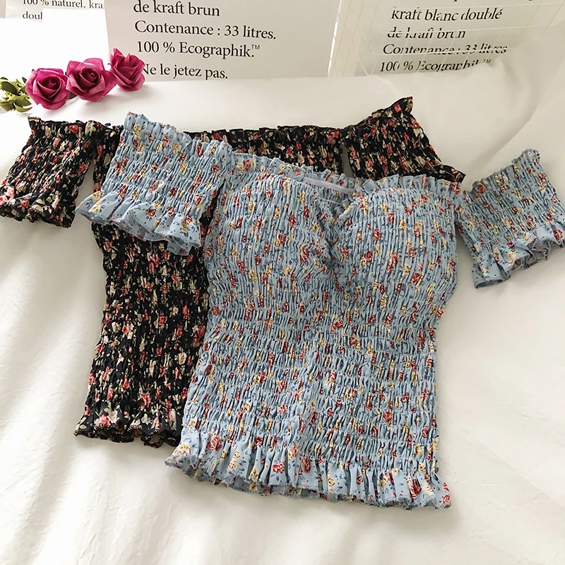 Женские шифоновые рубашки в стиле Харадзюку винтажные пикантные летние топы с