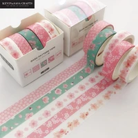 5pcsset printing washi tape set diy masking tape cute stickers school suppliers stationery gift presented by kevinsasa crafts