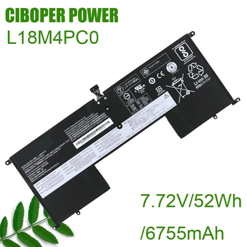 

CP Genuine Laptop Battery L18M4PC0 7.72V/52Wh/6755mAh For S940-14IWL L18C4PC0 5B10T07385 5B10T07386