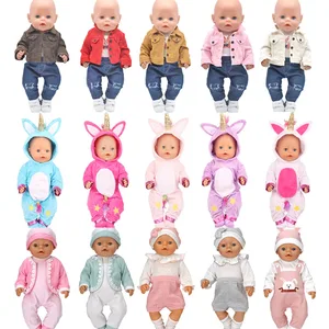 Одежда для куклы подходит для кукол новорожденных 43 см аксессуары модная куртка костюм мультяшный плюшевый цельный костюм
