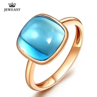 lszb natural topaz 18k pure gold 2020 new hot selling top ring women heart shape ring for ladies woman genuine jewelry