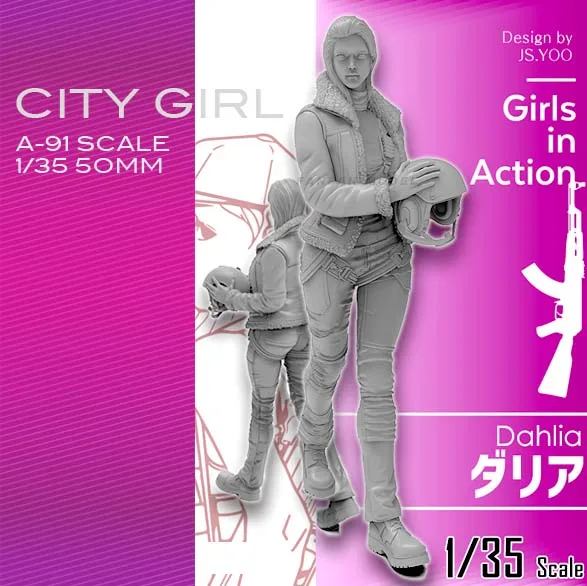 

1/35 Resin Kits beautiful girl resin soldier model self-assembled A-91