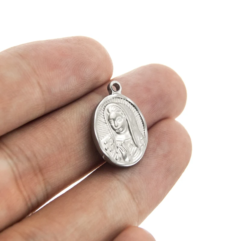 Дева Мария мать Бога бюст полудлинная женская подвеска из нержавеющей стали