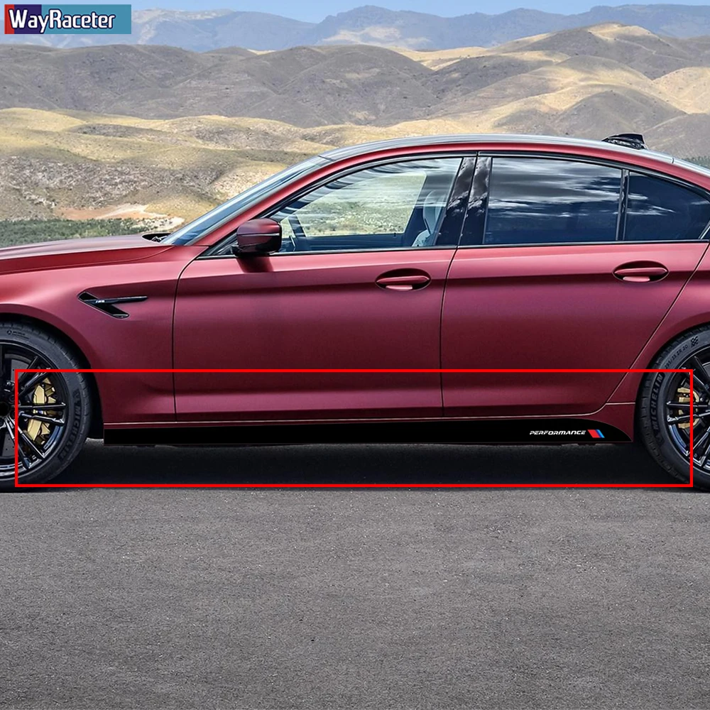 2 шт. Виниловая наклейка на дверь автомобиля боковые полоски юбка стикер для BMW M5