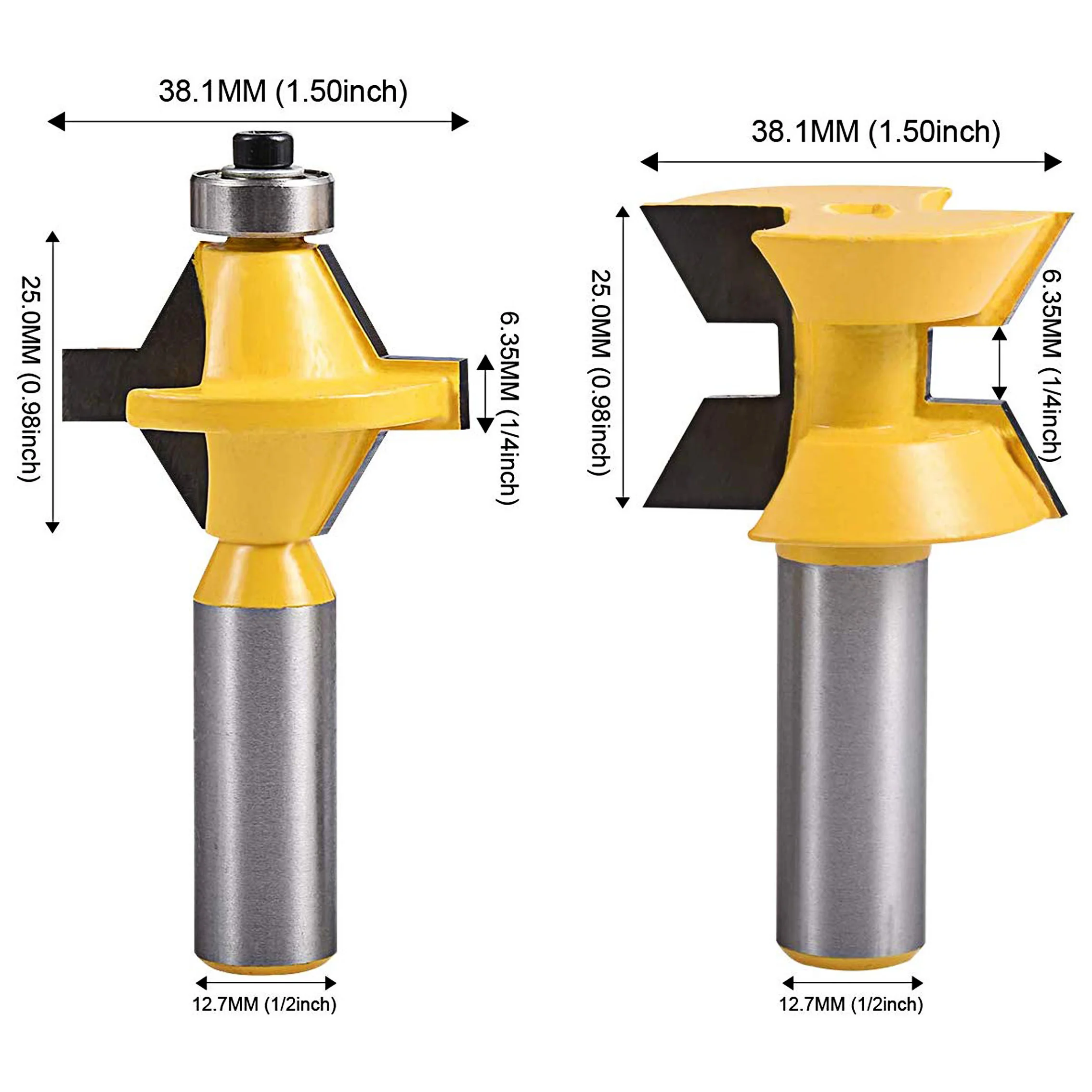 1/2 &quotхвостовик совпадающий язык паз маршрутизатор Набор бит 120 градусов