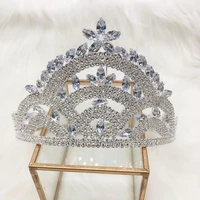 fashion classic rhinestone crown headdress luxury zircon rhinestone crown headdress jewelry bridal wedding headdress