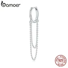 Женские серьги bameor с жемчужной цепочкой, простые геометрические серьги из стерлингового серебра 100% пробы с застежкой, модные ювелирные украшения для вечеринок