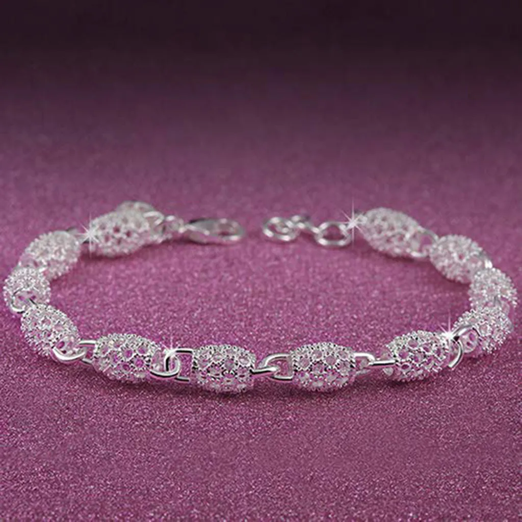 Женский браслет с полой цепочкой 925 пробы креативные очаровательные браслеты на