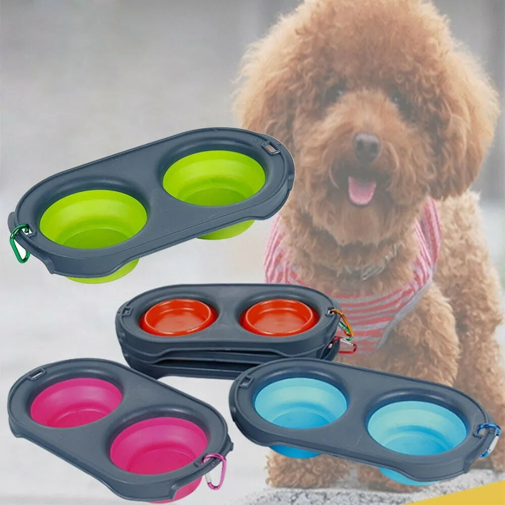 Складная миска для домашних собак и кошек портативная дорожная собачья пищевая