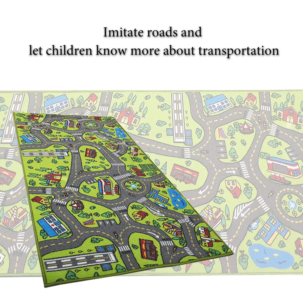 

Car Rug Kid For Toy Cars Playroom Classroom Multi Color Play Mat Safe Fun Play Rug Baby Crawling Mat For Boy Girl