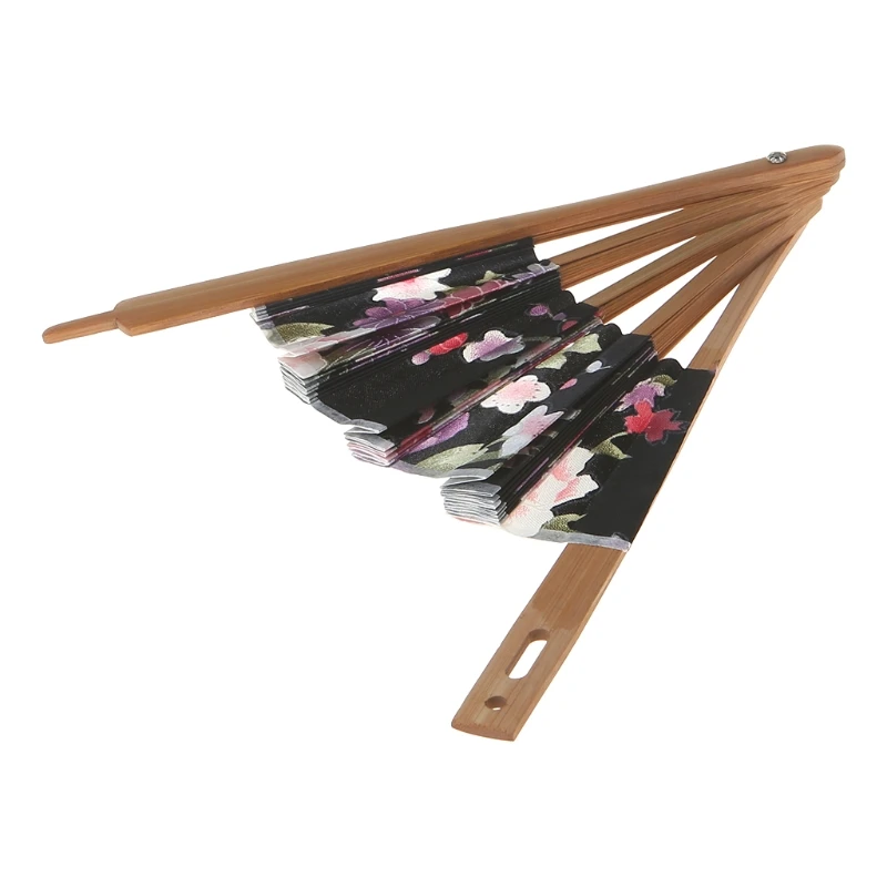 

Japanese Flower Pocket Folding Hand Fan Round Circle Party Decor Gift