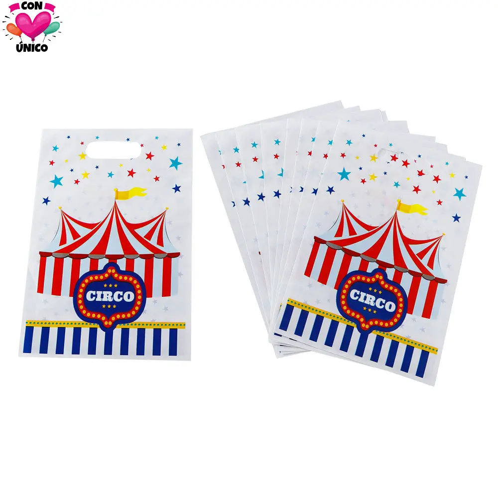 Conunico Circus Carnival Birthday Party Funny Acrobatics Clown Favor Supplies Festival Topper Decor Candy Bag CC3654