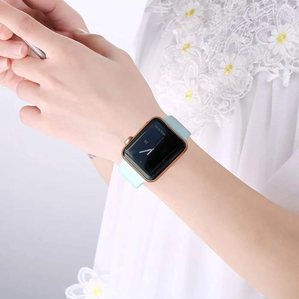 Спортивный ремешок для Apple Watch ремешок 44 мм 40 4 3 iwatch ремешок 42 мм 38 мм силиконовый pulseira ремешок для часов Браслет Apple watch 5 ремешок 44 мм