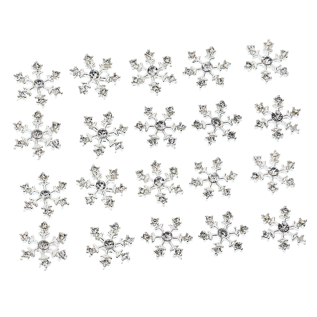 

20x Silver SNOWFLAKES Xmas Scrapbooking Wedding Cards Topper Decor DIY Craft