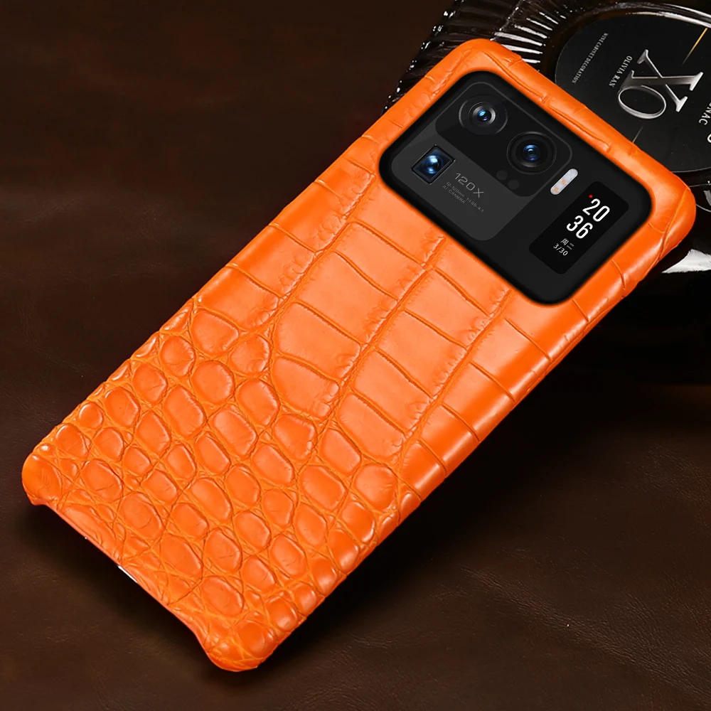 Natural Crocodile Leather Matt Case for Xiaomi Mi 11 Ultra 10T Lite Poco X3 M3 Pro F3 GT Cover for Redmi Note10 Pro 9s 10S 8 9T