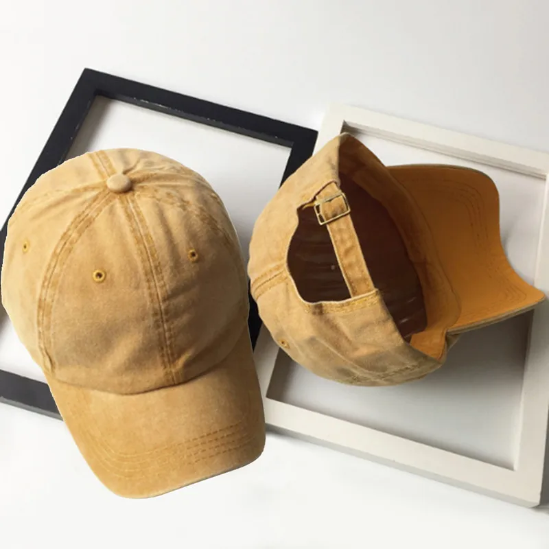 

Fashion Leisure Hat High Quality Peaked Cap Washed Adjustable Solid Color Baseball Cap Unisex Couple Cap