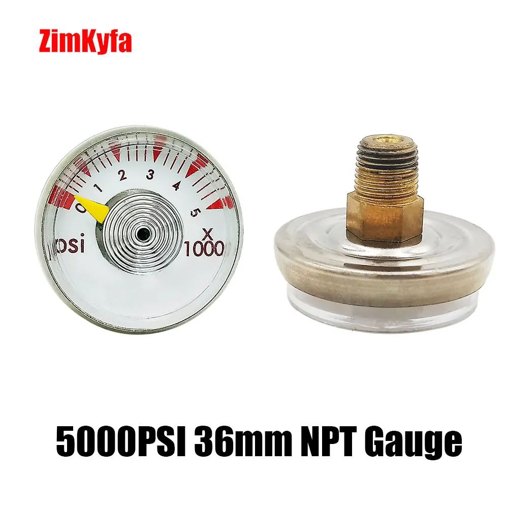 36 мм манометр для пейнтбола PCP заправки 400bar/6000psi и 5000psi 1/8NPT ниток|Пейнтбольные