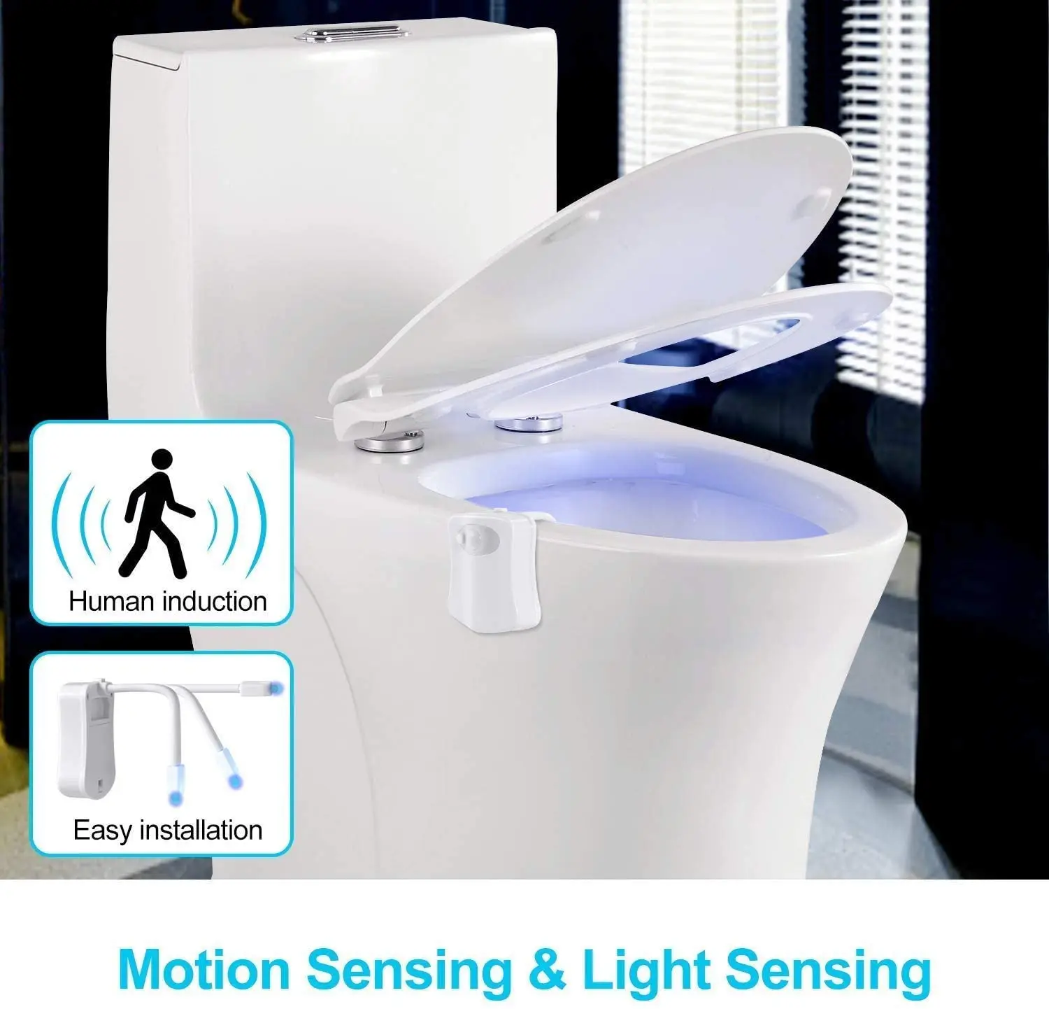 LED 8 Colors Toilet Decorative Light Waterproof Motion Sensor Bathroom Night with Replaceable Battery IP65 for RestroomLED | Освещение