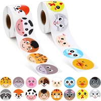 farm face animal sticker round for kids 500pcsroll cute patterns for party favor classroom decoration motivational sticker roll