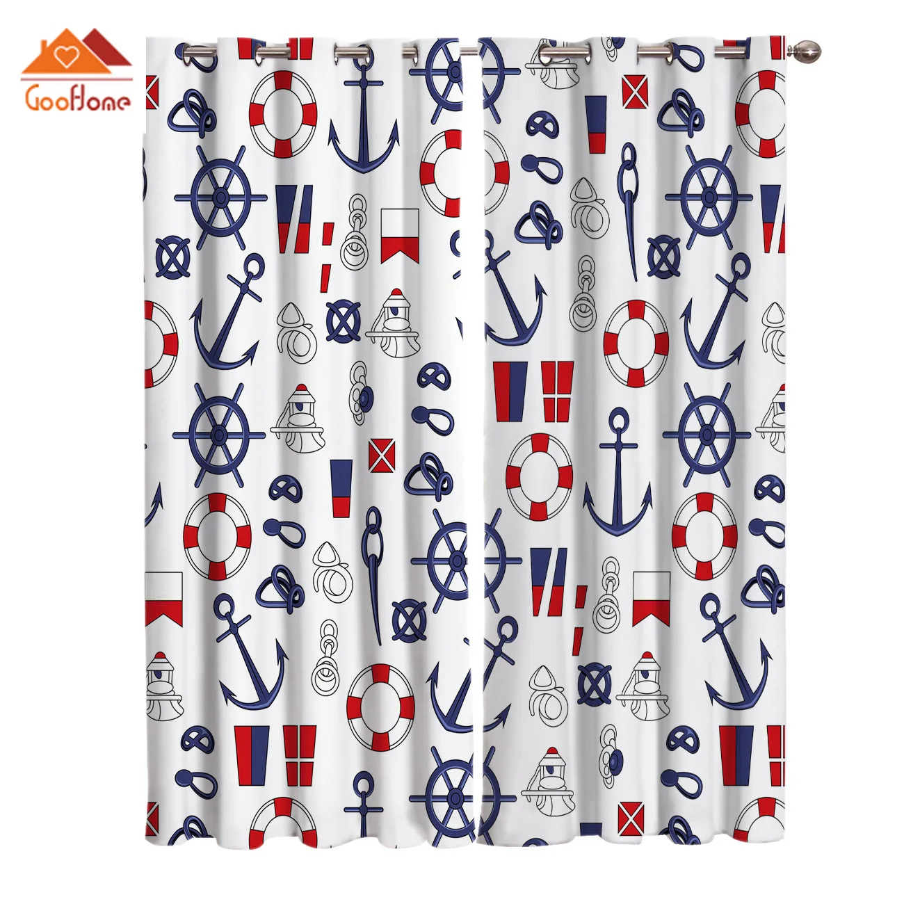 Шторы на окна с морским мотивом для гостиной тканевые занавески улицы домашний