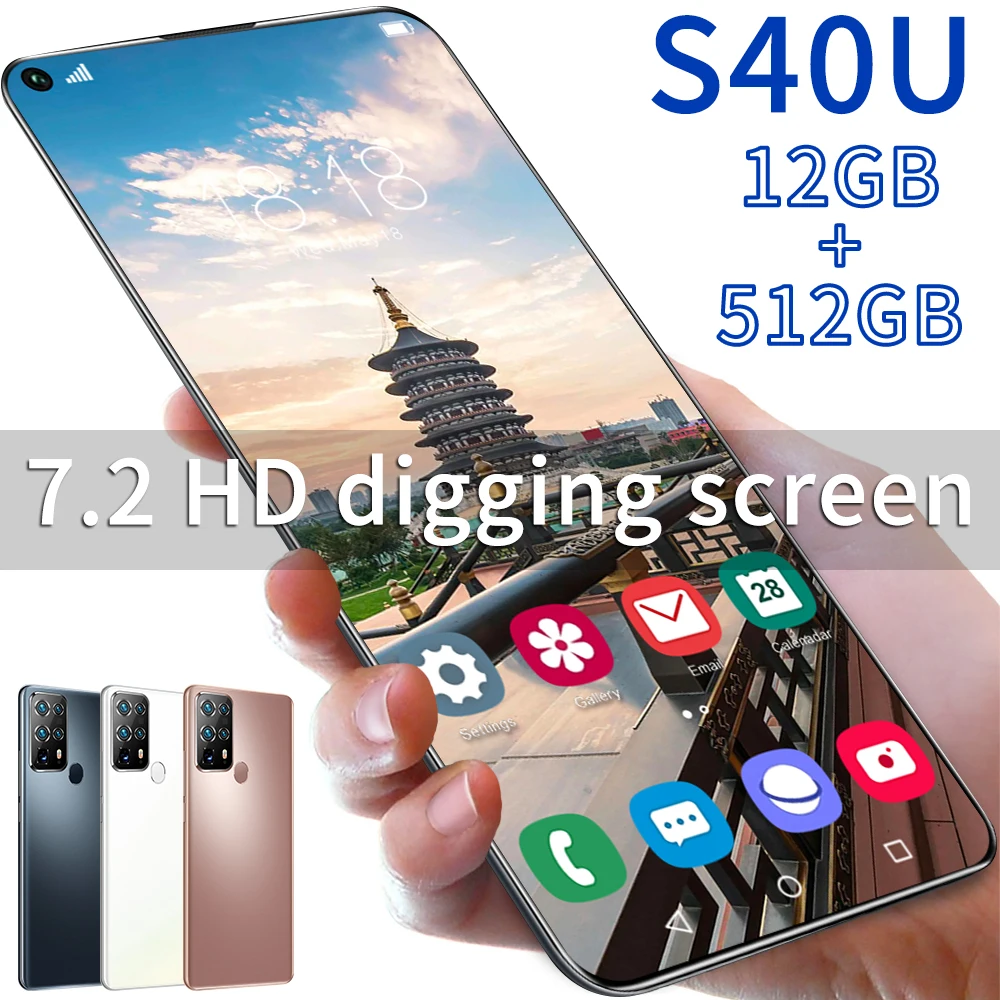

Fashion 4G 5G Smartphone Galaxy Global Version Android 10.0 System 7.2 Inch Infinity-o screen with 12GB+512GB