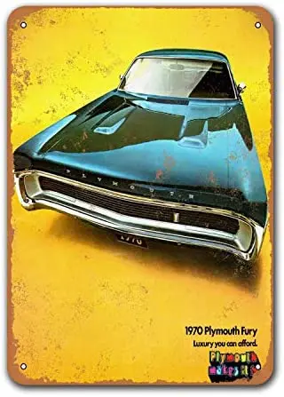 

Office Pub 1970 Plymouth Fury Dorm Home Tin Signs Cars Metal Vintage Wall Decor Bar Poster 12x16 inches