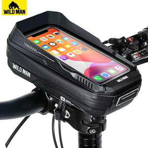 wild man rainproof bike bag front bicycle handlerbar bag touch screen cycling phone bag 6 7 inch phone case bicycle accessories free global shipping