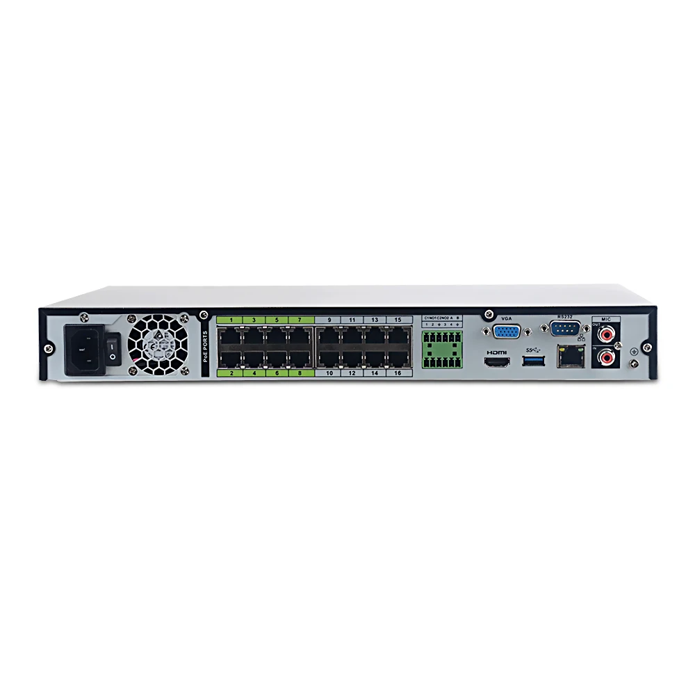 Bestellen Dahua NVR PoE 16CH 32CH 16PoE NVR5216-16P-4KS2E NVR5232-16P-4KS2E Netzwerk Video Recorder Unterstützung EPoE EoC Für IP Kameras Cam