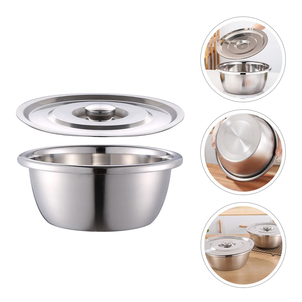 

1Pc Stainless Steel Bowl Mixing Bowl Egg Beating Pan Baking Pan Kitchen Gadget