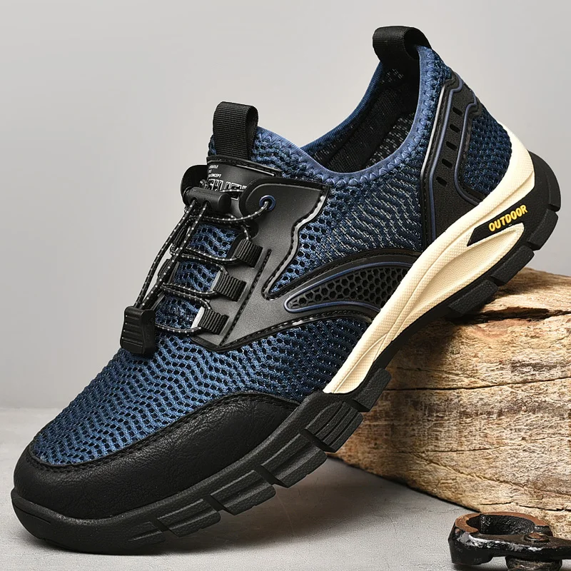 

2021 New Summer Men's Mesh Shoes Lightweight Breathable Casual Shoes Fashion Loafers Outdoor Walking Shoes Sneaker Big Size