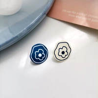mihan 925 silver needle fashion jewelry resin earrings 2021 new asymmetric white blue stud earrings for women gifts wholesale