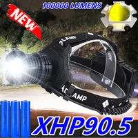 2022 new professional xhp90 5 usb rechargeable head lamp light most powerful headlight hunting lantern waterproof use 3x18650
