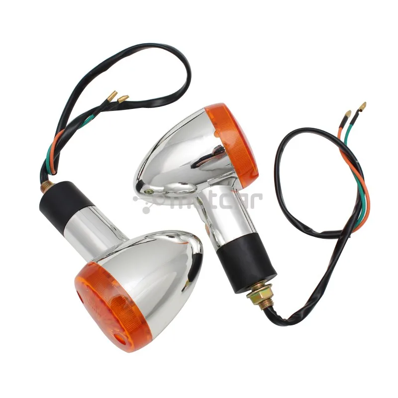 Универсальный Fit 10 мм Mototcycle Янтарный светодиодный указатель поворота Пуля огни