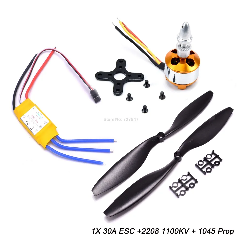 A2212 2212 1000KV/1400KV A2208 1100KV бесщеточный двигатель 30A ESC 1045 пропеллер Quad-Rotor для RC самолета мультикоптера - Цвет: 30A 2208 Propeller