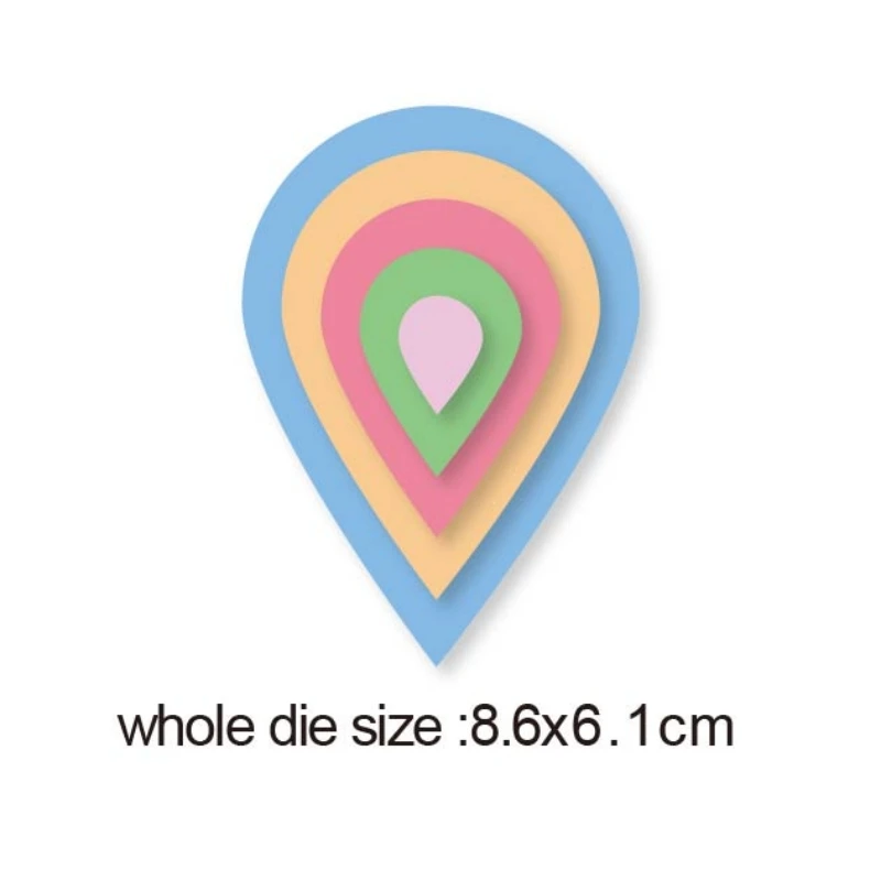 

Layer waterdrop shape frame Metal Cutting Dies Stencils 2020 New Craft Die Cut for DIY Scrapbooking Album Paper Card