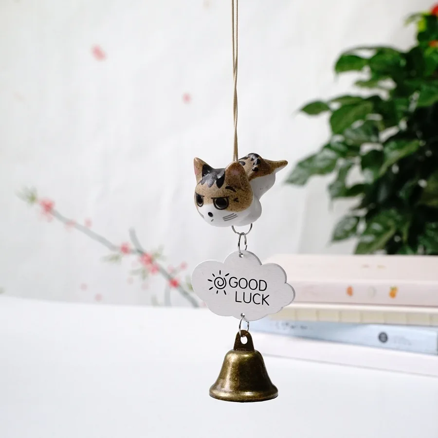 

4pcs New creative Home Ceramic Wind Chime Lovely Cartoon Garden DecorationHome Decoration Crafts Wind Chime Hanging