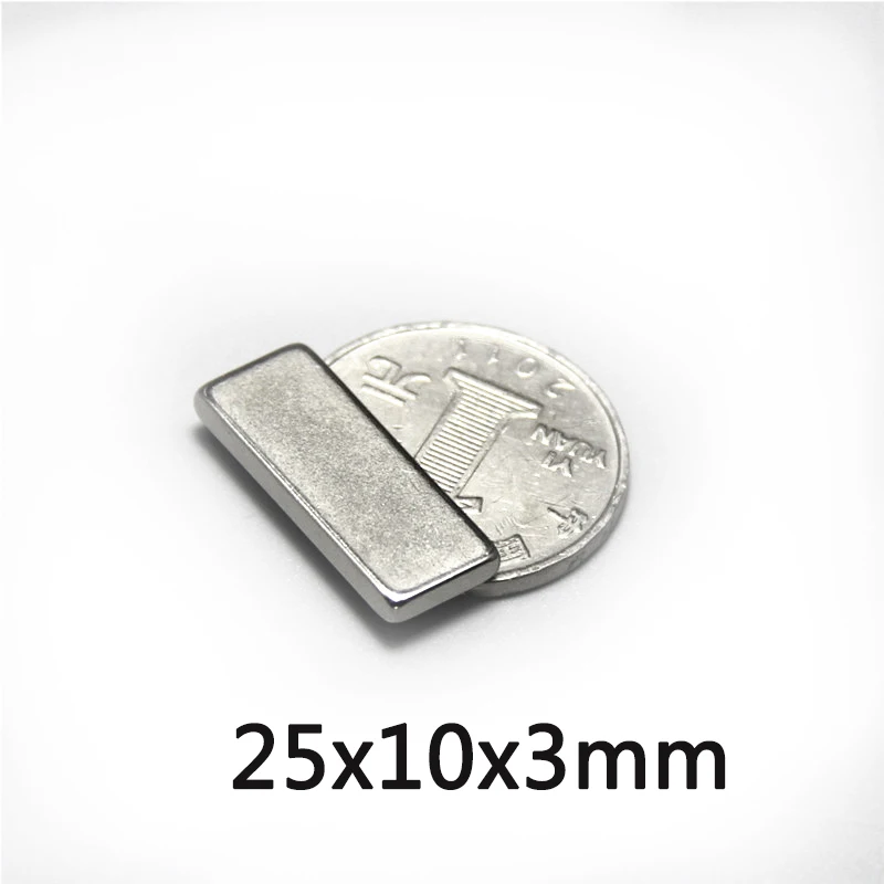 

30/50/100PCS 25X10X3mm N35 Square Super Strong Magnetic Magnets 25mmX10mmx3mm Permanent Neodymium 25x10x3mm Block Magnet 25*10*3