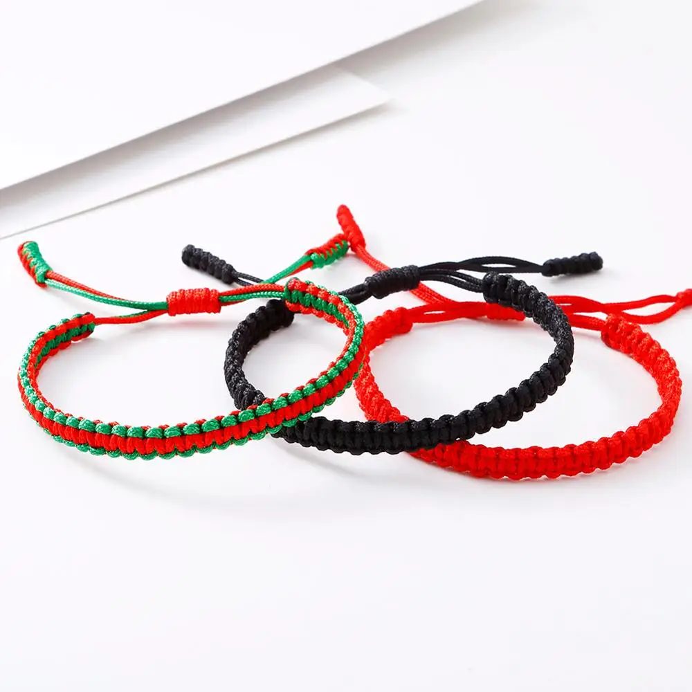 Плетеный браслет на удачу для мужчин и женщин браслеты ручной работы в тибетском