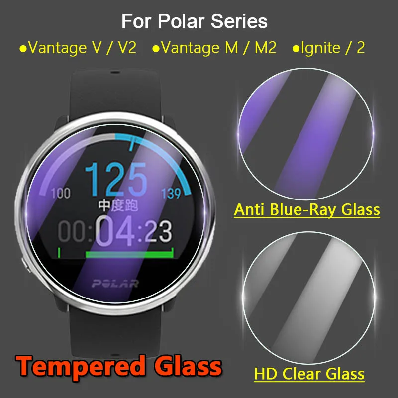 

5Pcs Screen Protector For Polar Ignite 2 Vantage M2 M V V2 Unite Grit X 2.5D Clear Anti Blue-Ray Tempered Glass Protective Film