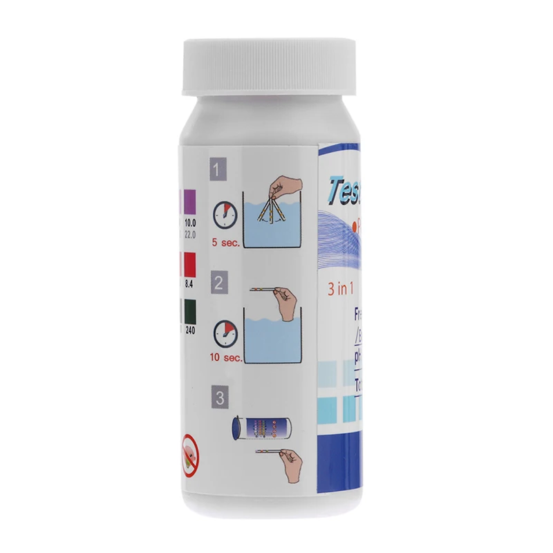 Водопроводная тестовая бумага для бассейна 6 в 1 спа белая соль тест полоски