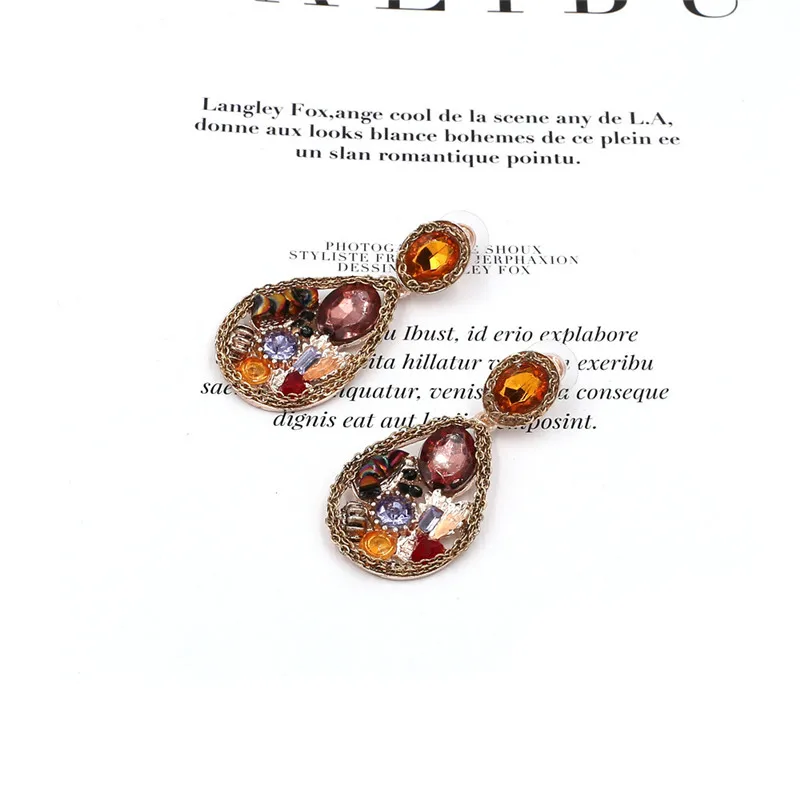 Европейские преувеличенные серьги в форме капли воды патина металлические