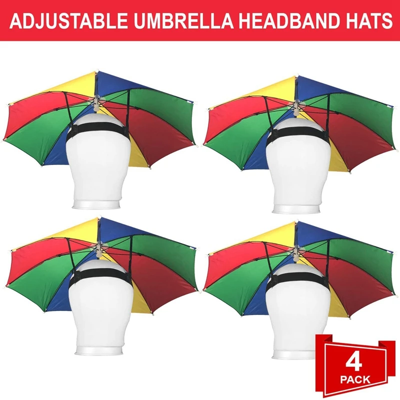 4 шт. Радужный зонтик шляпа от солнца регулируемая Женская для взрослых детей