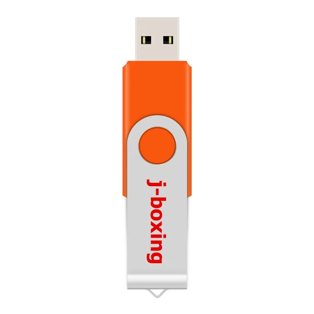 J-бокс USB флеш-накопитель 16 ГБ флеш-карта памяти 4 ГБ 8 ГБ металлический вращающийся флеш-накопитель 32 Гб 64 ГБ для подарка ПК Macbook оранжевый