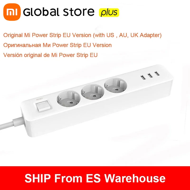 Новое поступление оригинальный удлинитель питания Xiaomi Mijia 3 розетки USB порта
