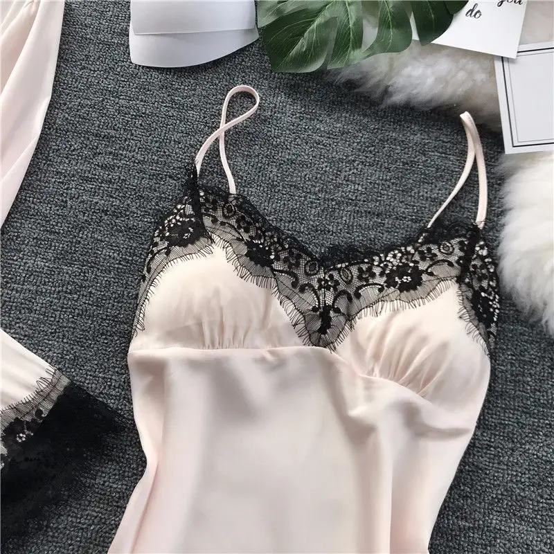 Женские пижамные комплекты с v образным вырезом ночная рубашка халат сексуальное