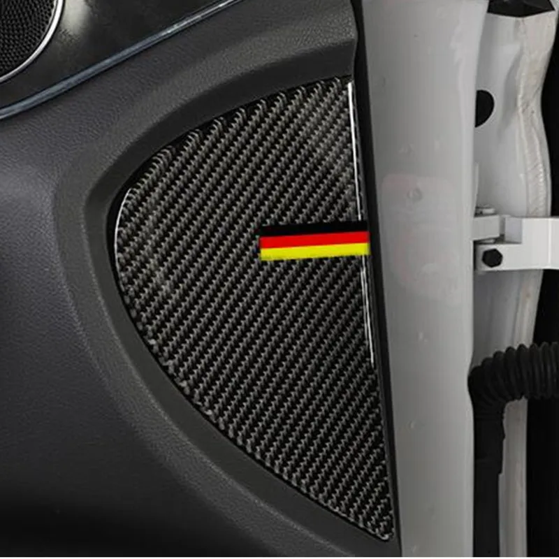 

Carbon Fiber Front Door Panel Decoration Cover Trim 2Pcs For Mercedes Benz C Class W205 GLC X253 2015-2018 Car Accessories
