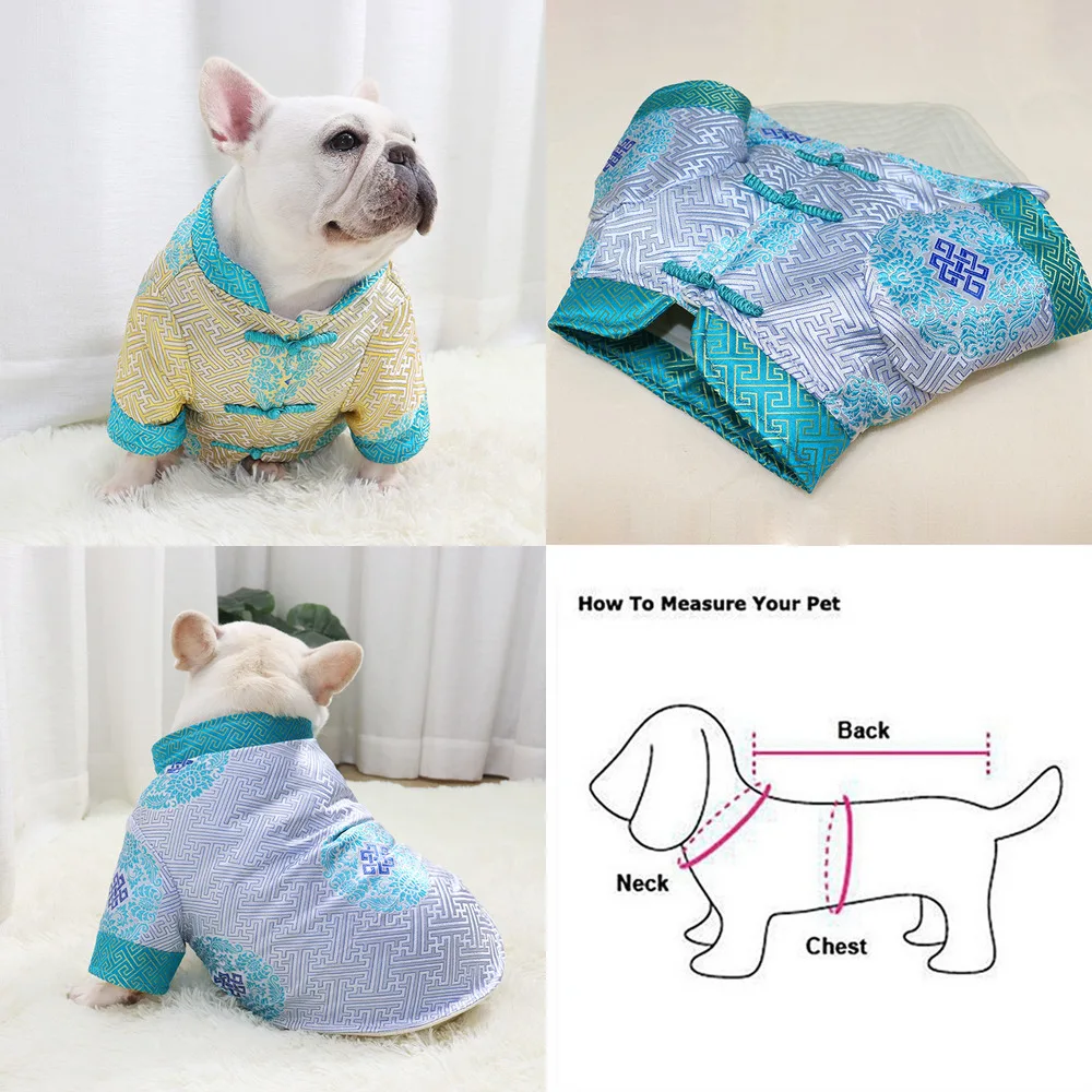 

New Year Dog Coat Jacket Tang Suit Winter Pet Dog Clothes Poodle Schnauzer Pug French Bulldog Clothes Frenchie Pet Outfit