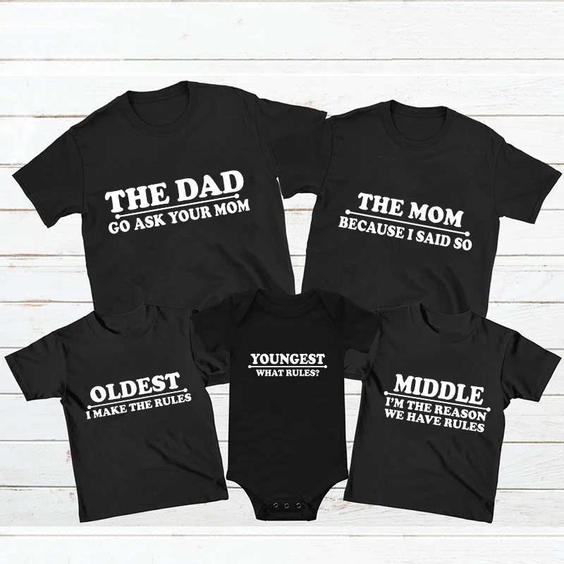 Ropa divertida a juego para pap&aacute;, mam&aacute;, hermano, hermana, beb&eacute;, familia, Padre, Hijo, madre e hija, camisetas, Body para beb&eacute; 2022-1