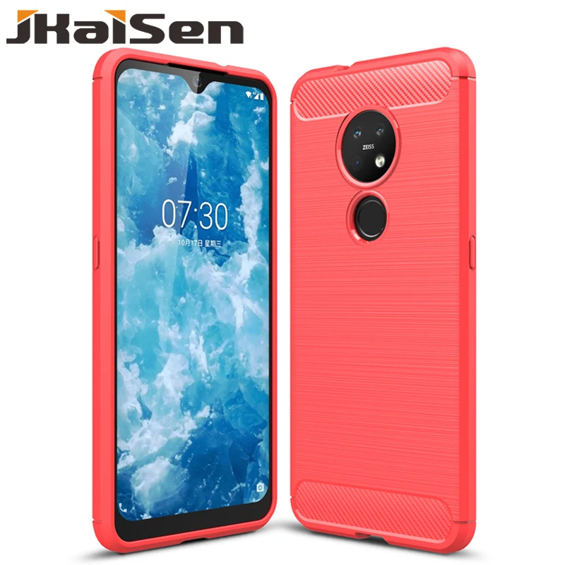

JKaiSen Shockproof Silicone Phone Case For NOKIA 4.2 3.2 2.2 Carbon Fiber Soft TPU Protective Cover For Nokia 6.2 7.2 2.3