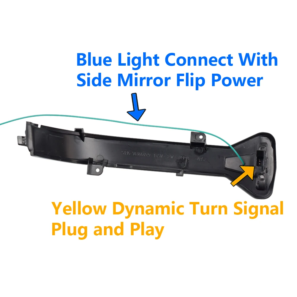 Желтый и синий светодиодный динамичессветильник поворотный сигнал боковое